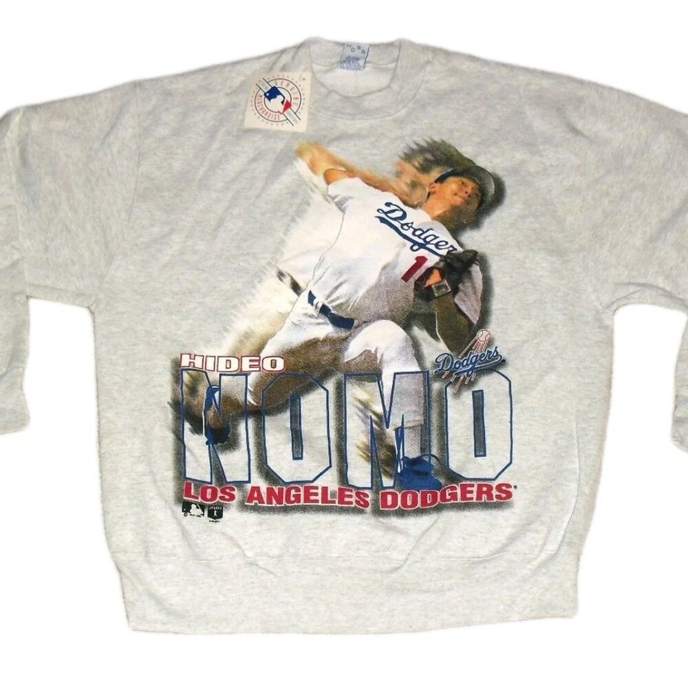Hideo Nomo Dodgers Vintage 90s Mens Salem Crew Neck Sweatshirt sz. Large New Tag